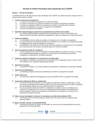 Normes Et Critères D’Évaluation Des Programmes Page 01